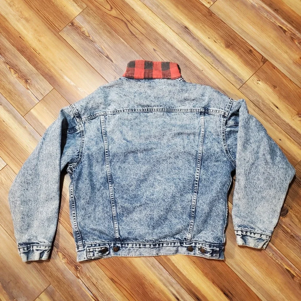 VTG Levis Trucker Jacket Acid Wash Blanket Lined Made in USA 70417 Type 3 80s